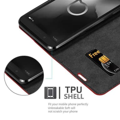 Alcatel 1C 2019 Suojakuori Lompakkokotelo (Punainen)