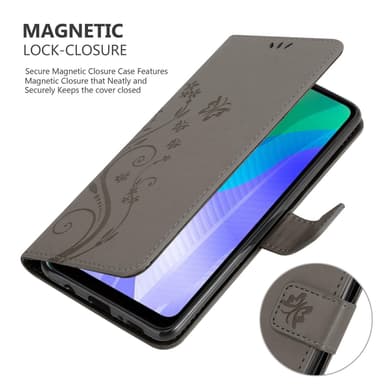 Huawei Y6P Suojakuori Lompakkokotelo (harmaa)