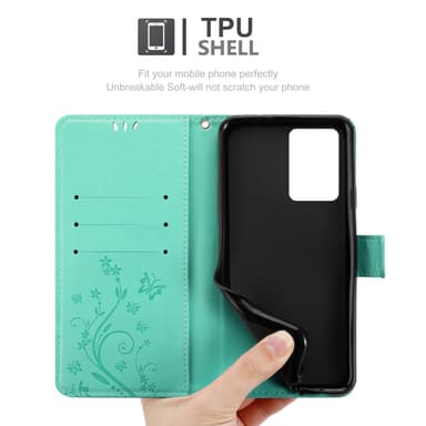 Realme GT 2 PRO Suojakuori Lompakkokotelo (Turkoosi)