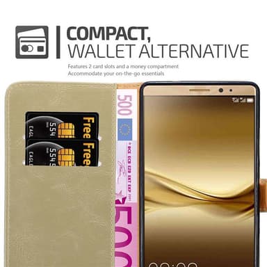 Huawei MATE 8 Suojakuori Lompakkokotelo (Ruskea)