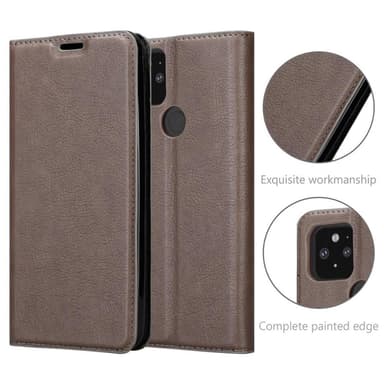 Google PIXEL 5 Suojakuori Lompakkokotelo (Ruskea)