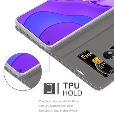 Huawei NOVA 7 5G Suojakuori Lompakkokotelo (harmaa)