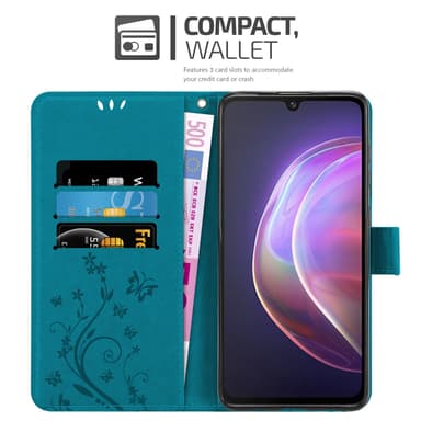 Vivo V21 4G / 5G Suojakuori Lompakkokotelo (Sininen)