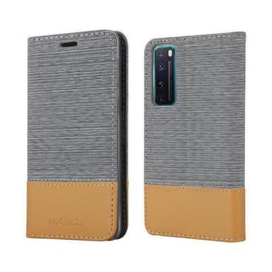 Huawei NOVA 7 5G Suojakuori Lompakkokotelo (harmaa)