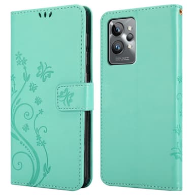 Realme GT 2 PRO Suojakuori Lompakkokotelo (Turkoosi)