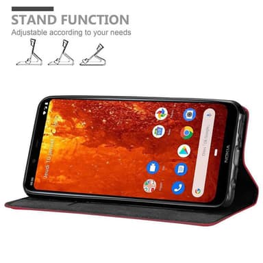 Nokia 8.1 Suojakuori Lompakkokotelo (Punainen)