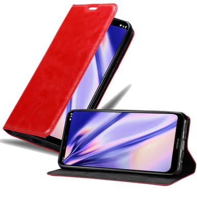 Nokia 8.1 Suojakuori Lompakkokotelo (Punainen)