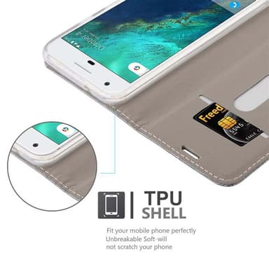 Google PIXEL Suojakuori Lompakkokotelo (harmaa)