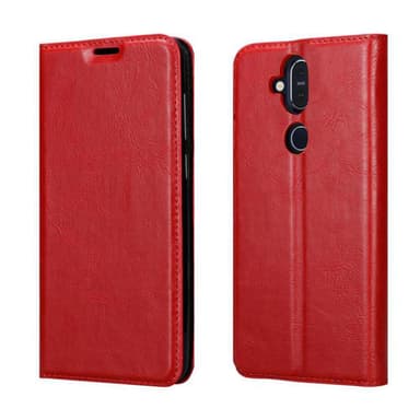 Nokia 8.1 Suojakuori Lompakkokotelo (Punainen)