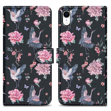 iPhone XR Suojakuori Lompakkokotelo (Musta)