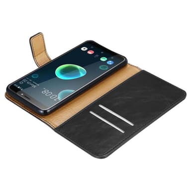 HTC Desire 12 PLUS Suojakuori Lompakkokotelo (Musta)