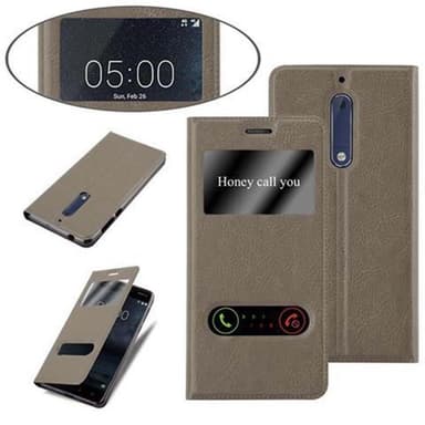 Lompakkokotelo Nokia 5 2017 Case (Ruskea)