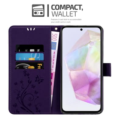 Samsung Galaxy A35 Suojakuori Lompakkokotelo (Violetti)