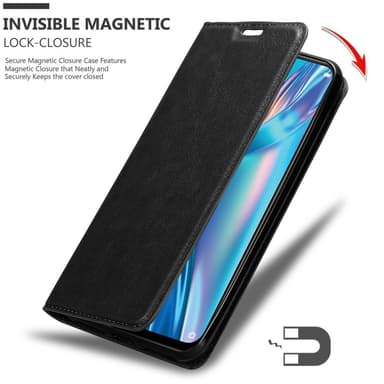 Oppo A12 Suojakuori Lompakkokotelo (Musta)
