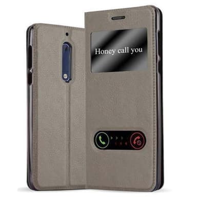 Lompakkokotelo Nokia 5 2017 Case (Ruskea)