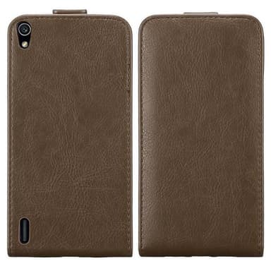 Huawei ASCEND P7 Suojakuori Lompakkokotelo (Ruskea)