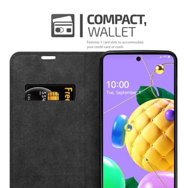 LG K52 / K62 / Q52 Suojakuori Lompakkokotelo (Musta)
