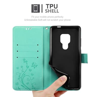 Huawei MATE 20 Suojakuori Lompakkokotelo (Turkoosi)