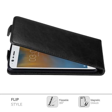 Nokia 3 2017 Suojakuori Lompakkokotelo (Musta)