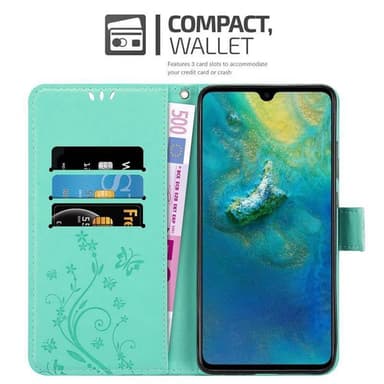Huawei MATE 20 Suojakuori Lompakkokotelo (Turkoosi)