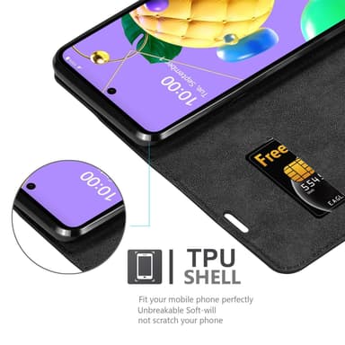 LG K52 / K62 / Q52 Suojakuori Lompakkokotelo (Musta)