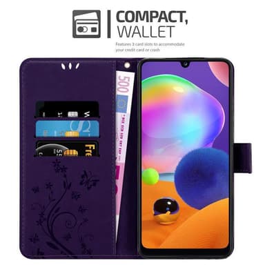 Samsung Galaxy A31 Suojakuori Lompakkokotelo (Violetti)
