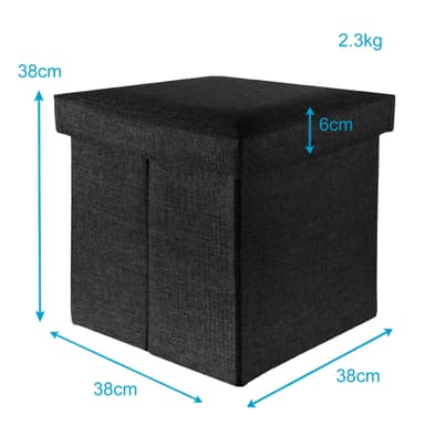 Kokoontaittuva Jakkara 38x38x38 cm Istuintuoli (musta)