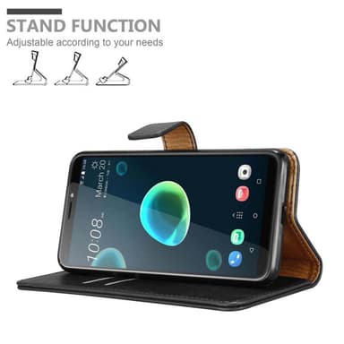 HTC Desire 12 PLUS Suojakuori Lompakkokotelo (Musta)