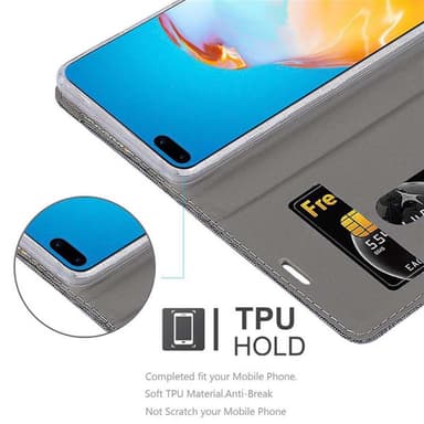 Huawei P40 Suojakuori Lompakkokotelo (harmaa)