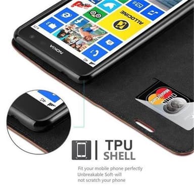 Nokia Lumia 625 Suojakuori Lompakkokotelo (Ruskea)