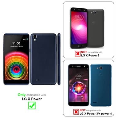 LG X POWER Suojakuori Lompakkokotelo (Ruskea)