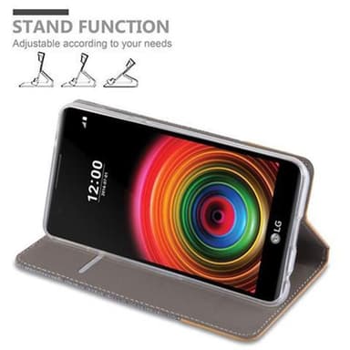 LG X POWER Suojakuori Lompakkokotelo (harmaa)
