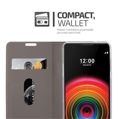 LG X POWER Suojakuori Lompakkokotelo (harmaa)