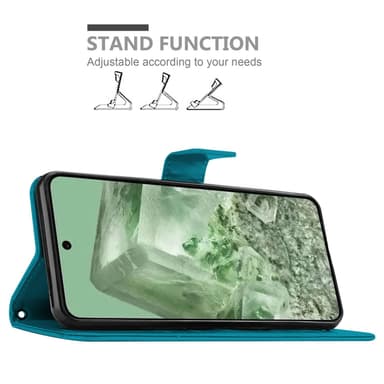 Google Pixel 8 Suojakuori Lompakkokotelo (Sininen)
