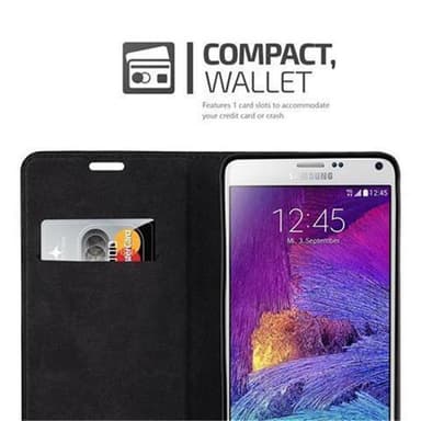 Samsung Galaxy NOTE 4 Suojakuori Lompakkokotelo (Musta)
