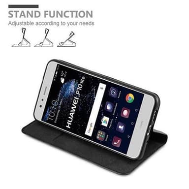 Huawei P10 LITE Suojakuori Lompakkokotelo (Musta)