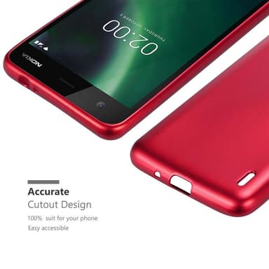Nokia 2 2017 Suojakuori Kotelo (Punainen)