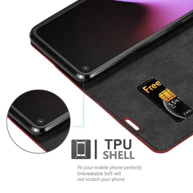 Google PIXEL 5 Suojakuori Lompakkokotelo (Punainen)