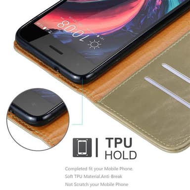 HTC Desire 10 PRO Suojakuori Lompakkokotelo (Ruskea)