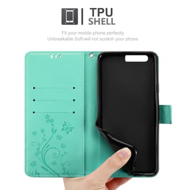 Huawei P10 Suojakuori Lompakkokotelo (Turkoosi)