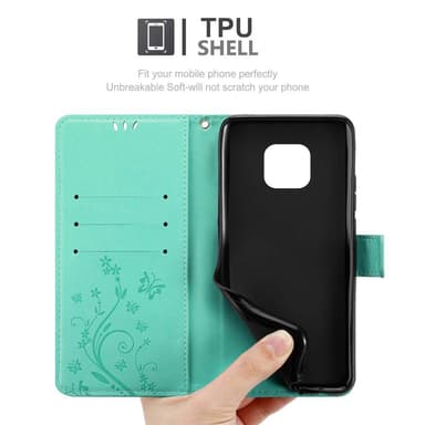 Huawei MATE 20 PRO Suojakuori Lompakkokotelo (Turkoosi)