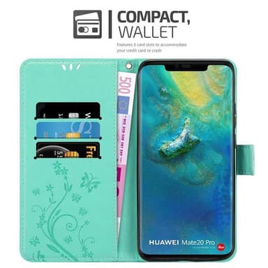Huawei MATE 20 PRO Suojakuori Lompakkokotelo (Turkoosi)