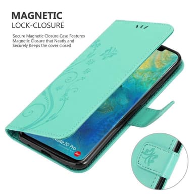 Huawei MATE 20 PRO Suojakuori Lompakkokotelo (Turkoosi)