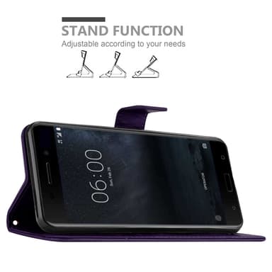 Nokia 6.1 Suojakuori Lompakkokotelo (Violetti)