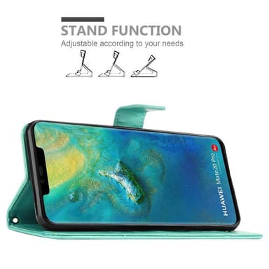Huawei MATE 20 PRO Suojakuori Lompakkokotelo (Turkoosi)