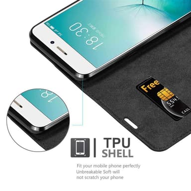 MEIZU PRO 7 Suojakuori Lompakkokotelo (Musta)