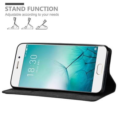 MEIZU PRO 7 Suojakuori Lompakkokotelo (Musta)