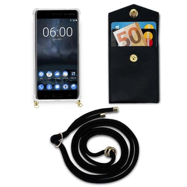 Nokia 5 2017 Suojakuori Kotelo Ketju (Musta)