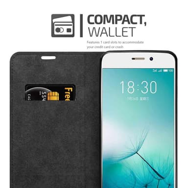 MEIZU PRO 7 Suojakuori Lompakkokotelo (Musta)