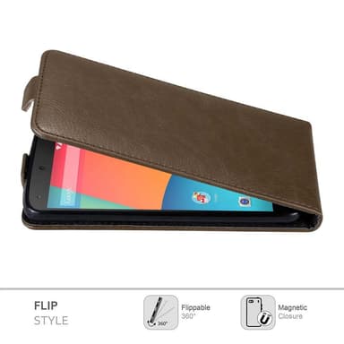 LG Google NEXUS 5 Suojakuori Lompakkokotelo (Ruskea)